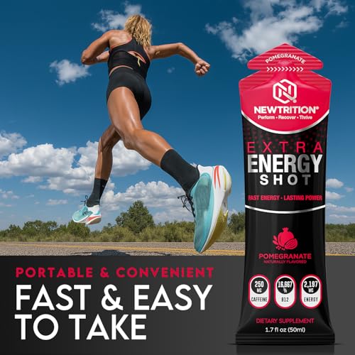 Image of NewTrition Extra Strength Energy Shots 1.7 fl oz - 250mg Caffeine with B Vitamins & Amino Acids, Sugar-Free Zero Calorie Vitamin Energy Drink for Focus & Endurance (Pack of 12, 4 Flavors - Mixed 3)