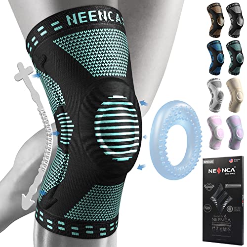 Image of NEENCA Polyester Blend Professional Knee Brace,Compression Knee Sleeve With Patella Gel Pad & Side Stabilizers,Knee Support Bandage For Pain Relief,Medical Knee Pad For Running,Workout