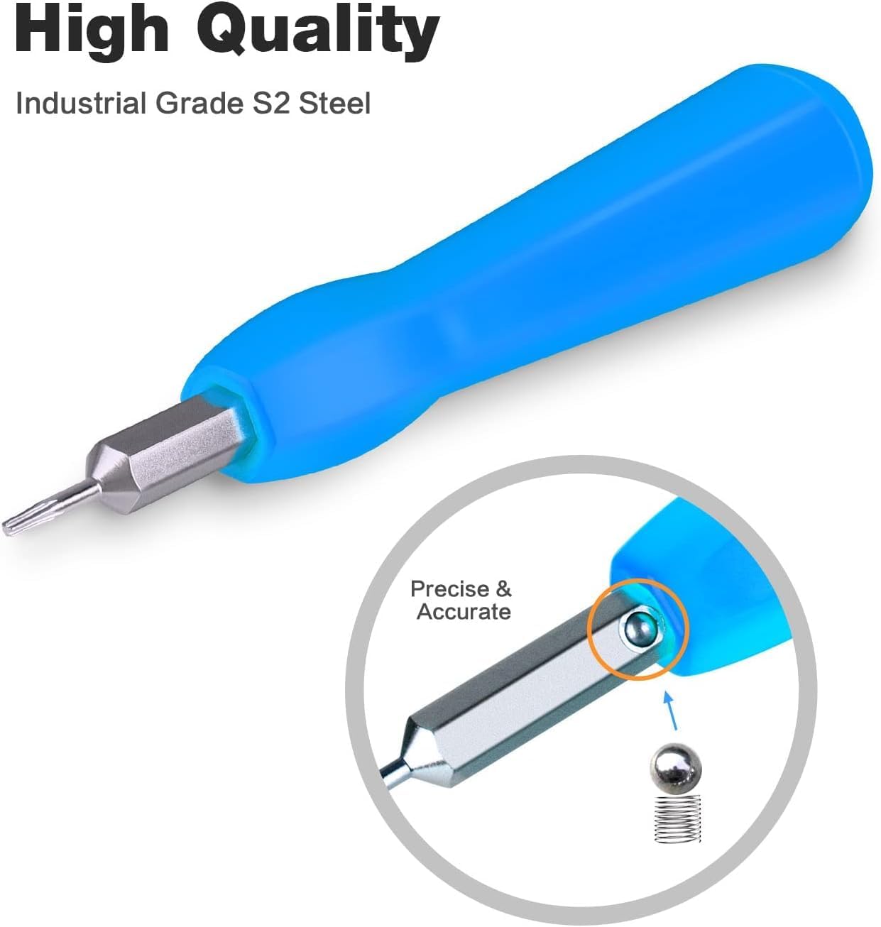 Battery replacement and WiFi password reset T6 T15 circular screwdriver head set, suitable for all circular video doorbell models (blue) gift of 20 original specification screws.