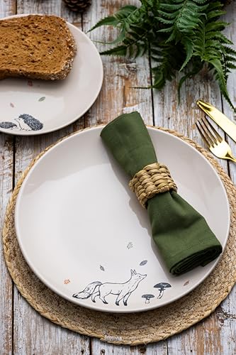 Price & Kensington Woodland Dinner Plate 27.7cm Microwave and Dishwasher Safe Novelty Style Made from Stoneware Stylish Dinnerware - Image 3