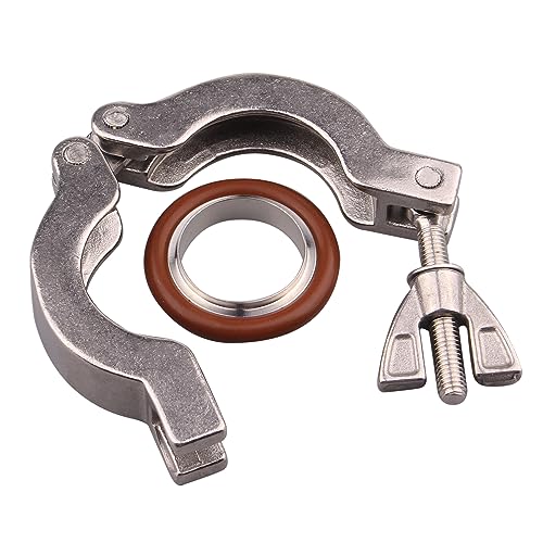 Image of DERNORD KF-25 Wing Nut Clamp Flange Quick Clamp Stainless Steel 304 with Centering O-Ring （Pack of 5）