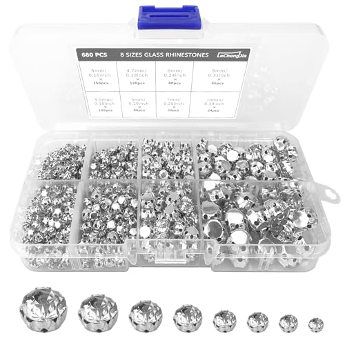 680 StüCk Strasssteine Zum AufnäHen Flache RüCkseite Kristall Klaue...