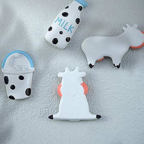 Imanes decorativos de vaca y botella de leche 3D set de 4 miniatura 3