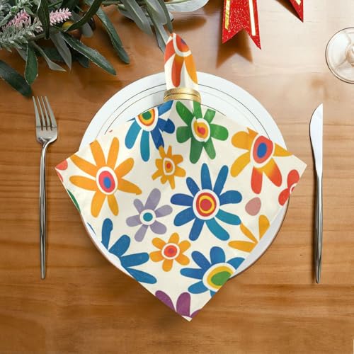 Servilletas de Tela con Flores Multicolor Pack x6 miniatura 3