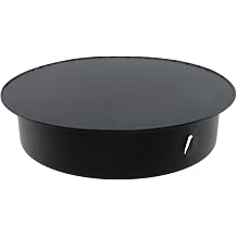Semetall 8 Inch Metal Tee Cap Black Pack of 1 | Round Dryer Vent Cover Metal Duct Fitting Reusable
