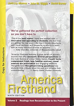 Paperback America Firsthand - Volume 2 - Readings from Reconstruction to the Present (Instructor Edition) Book