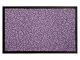 PRODUKT-DETAILS: Schmutzfangmatte Lila 40 x 60cm, Polmaterial: 100% Polyamid, Rücken: PVC, Gesamtgewicht: 2430g/m², Gesamthöhe: ca. 6mm, Randbreite: ca. 2,5cm, Randhöhe: 1-1,5mm