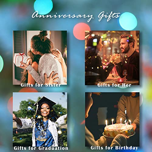 AOBOCO 925 Sterling Silver Retro Vintage Oxidized Band Ring with 8 * 6 mm Oval Created Birthstone Crystal, Jewelry Gifts for Women4