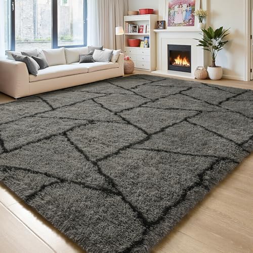 Grand tapis de chambre à coucher moderne pour une déco pelucheuse