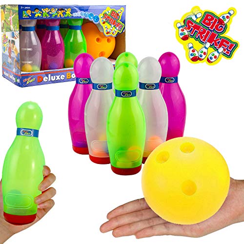 Deluxe Bowling Game Toy Set with Bowling Pins for Kids and Toddlers