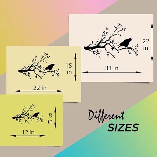 Wall Vinyl Decal Home Decor Art Sticker Raven Bird On Tree Branch Bedroom Living Room Removable Stylish Mural Unique Design 672 #TOP1