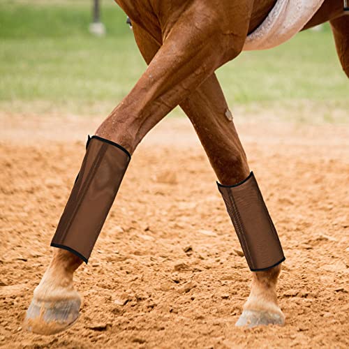 Image of Jexine Set of 8 Mesh Fly Boots for Horse Loose Fitting Non Slip Breathable Horse Fly Leggings Protective Reduces Stress Leg Fatigue Wraps for Preventing Flies Mosquitoes Bite