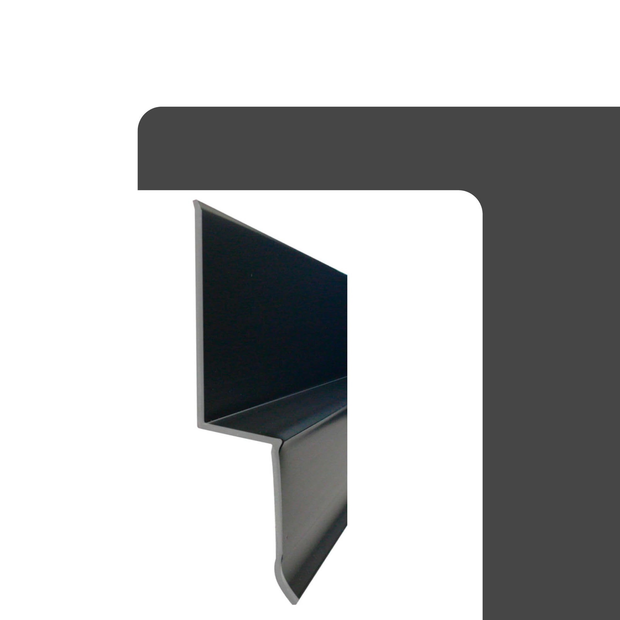 Fassadenprofile Perfil final demembrana con hoyuelos, protección de pared demembrana con hoyuelos 1m, 20 piezas Negro, perfil base, perfil de cubierta paramembrana con hoyuelos