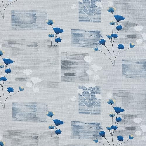 Image of Haus & kinder Double Bedsheet for Queen Size Bed | 90 x 100 Inches 144 TC Cotton Bedsheet for Double Bed with 2 Pillow Covers - Blue Flower Sketch