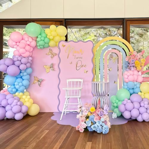 Image of 145pcs Pastel Balloons Different Sizes 18 inch 12 inch 10 inch 5 inch Latex Balloon Garland Arch Kit for Birthday Rainbow Party Baby Shower Easter Party Decorations