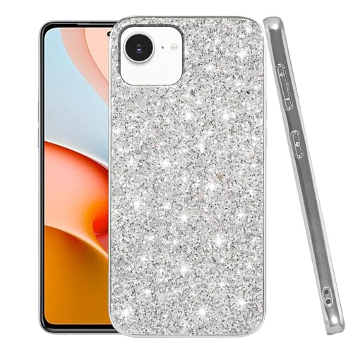 Coque iPhone 16e en silicone TPU argenté brillant pour protéger votre téléphone au quotidien