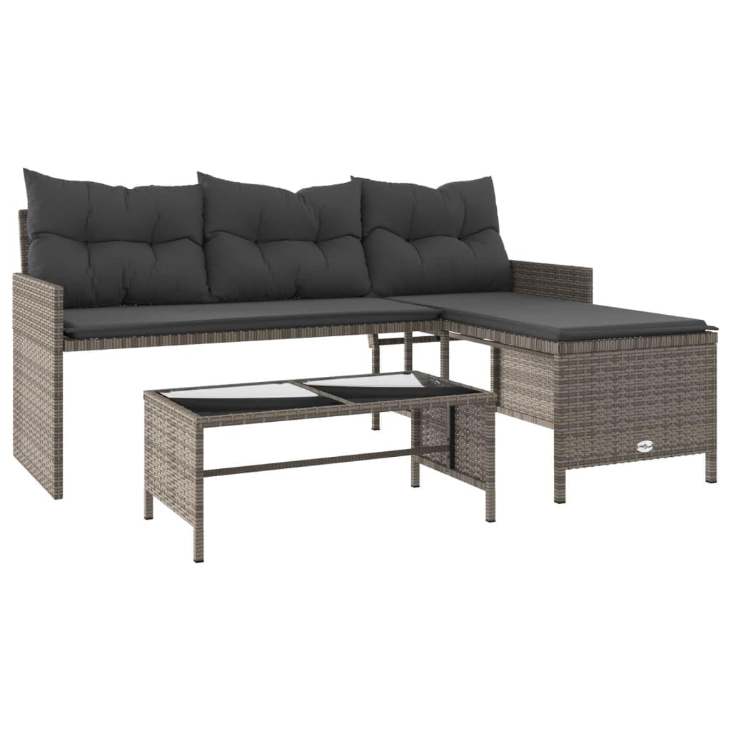Canapé de jardin vidaXL en L avec table pour optimiser le confort de votre terrasse