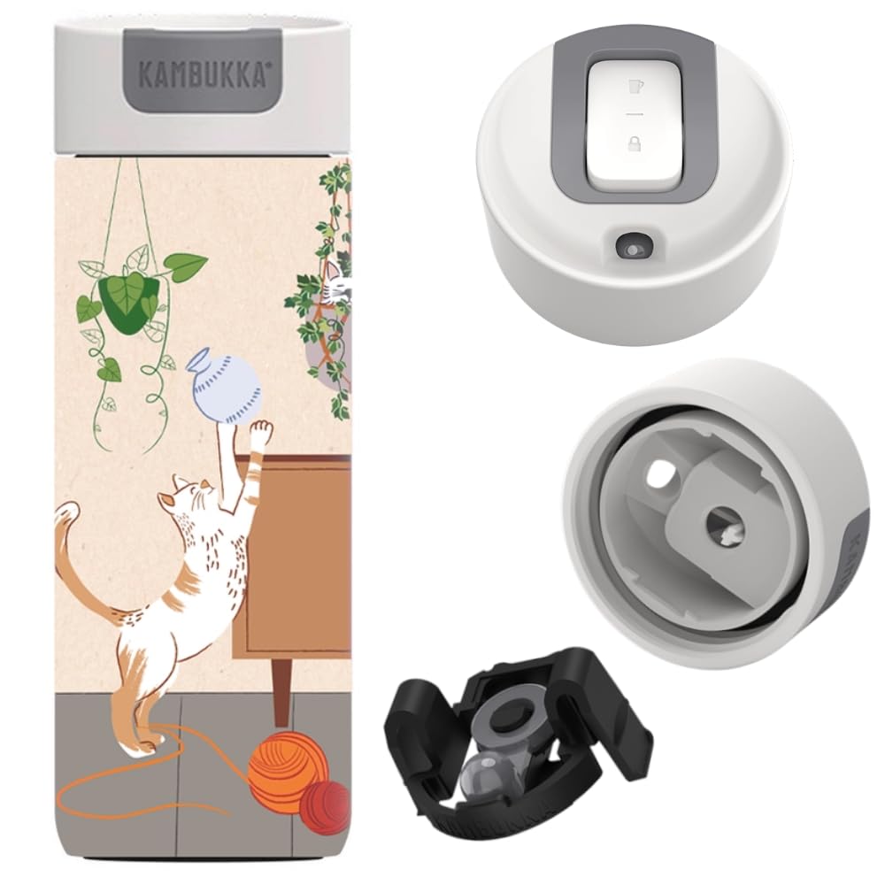 Kambukka kubek termiczny Olympus 2× 500 ml zestaw Woof n' Meow – termos na kawę i herbatę, szczelny, SNAPCLEAN, BPA Free, izolacja próżniowa