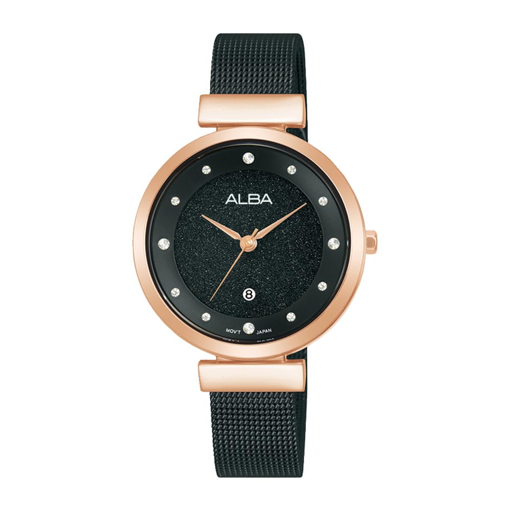 alba Stainless Steel Women Analog Wristwatch Ah7Bz8X1, Black Dial, Black Band-picture-38