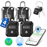 Tracker Tag 4 Pack(iOS Only), Bluetooth Trackers for Apple Find My, 7-Year Battery Life, IP68 Waterproof, Item Finders Smart Tag for Keys, Luggage, Backpack-[Apple MFi Certified]