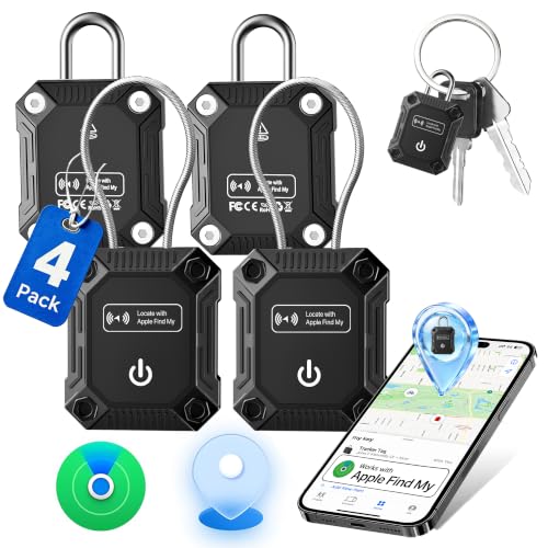 Image of Tracker Tag 4 Pack(iOS Only), Bluetooth Trackers for Apple Find My, 7-Year Battery Life, IP68 Waterproof, Item Finders Smart Tag for Keys, Luggage, Backpack-[Apple MFi Certified]