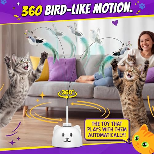 Catpick joy Automatic Flying Bird Spinner – USB Rechargeable Feather Wand Toy — view 7