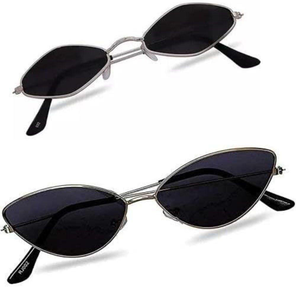 rich club Unisex Shades Uv Protected Sunglasses Rectangle Retro Vintage Narrow For Women & Men Small Square, Combo Offer Pack Of 2-picture-10