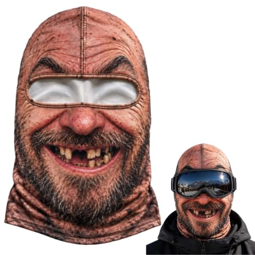 Funny Old Man Ski Mask Balaclava, Realistic Full Face Cover for Men Women - image 1