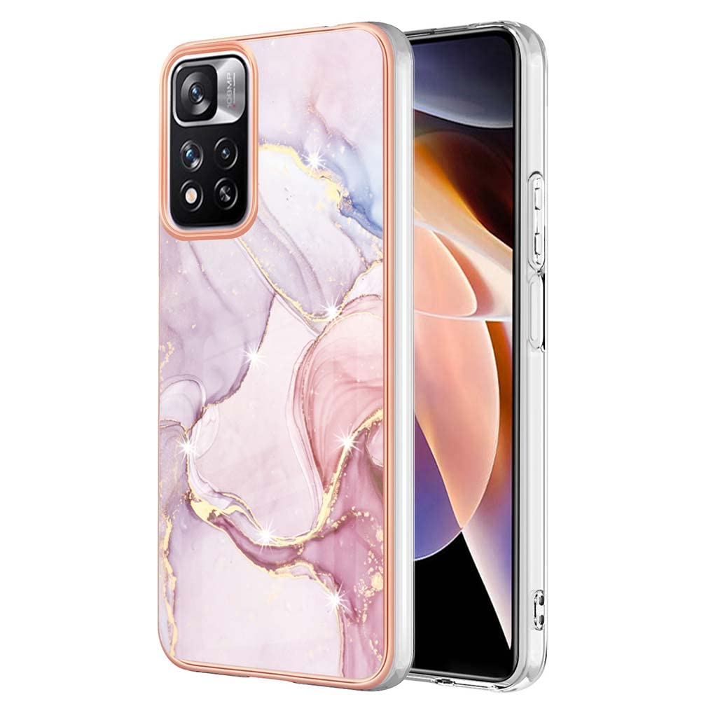 SEAHAI Cover per Xiaomi Redmi Note 11 PRO+ 5G (Note 11 PRO Plus), Custodia Ultra Sottile ed Elegante in Silicone TPU, Glitter Modelli Colorful Cover Antiurto Case - Marmo Blu