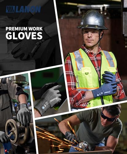 Lanon Protection Lanon Gardening Gloves For Men Women, 2 Pairs Nitrile Coated Garden Gloves With Grip thumb #5