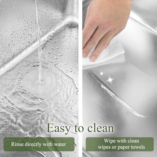 PWTAA Stainless Steel Cat Litter Box, High Side Cats Toilet Metal Litter Box, Pet Cleaning Tool for Cats, Rabbits, Splash-Proof and Non-Stick Cat Poop Box odorless, Camo Paws 15.7\"x11.8\"x3.9\"