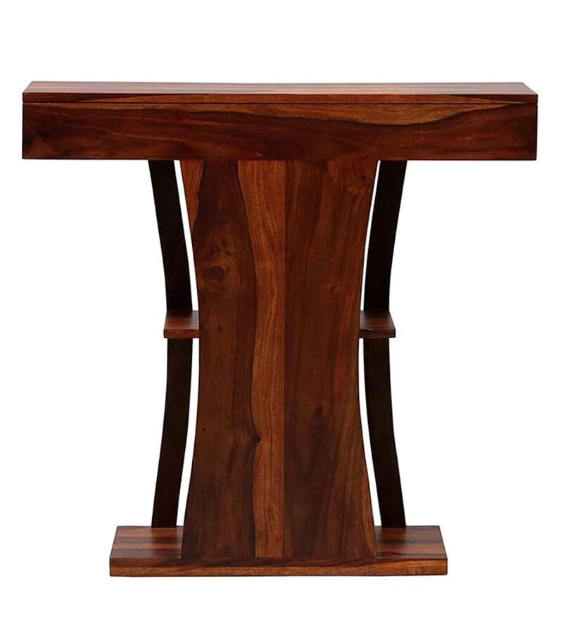 Image of Woody Furniture Console Table with Storage | Wooden Console Table for Bedroom & Living Room | Foyer Table for Entryway (Natural Finish)