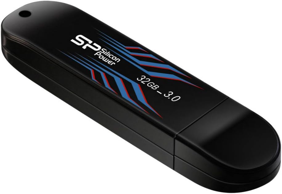 Silicon Power 32 GB Blaze B10 USB 3.0 Flash Drive (read speed up to 90 MB/s, write speed up to 60 MB/s, SP032GBUF3B10V1B)