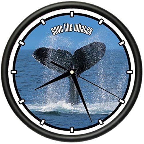 Reloj de Pared SignMission Ballena Colas Orca 10 in miniatura 1