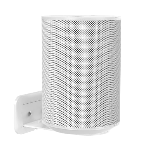 PlusAcc Wandhalterung Kompatibel mit Sonos Era 100 & Studio Platzsparendes Regal für ECH0 4.gen Metallhalterung mit Kabelmanagementhalterung in Küche und Wohnzimmer (Weiß 1er-Pack)