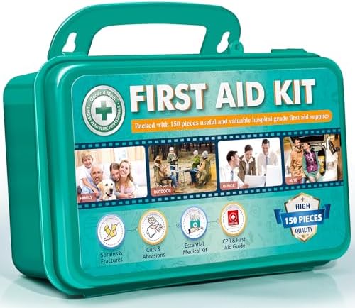 General Medi 150 Pieces Hardcase First Aid Kit - Includes Instant...