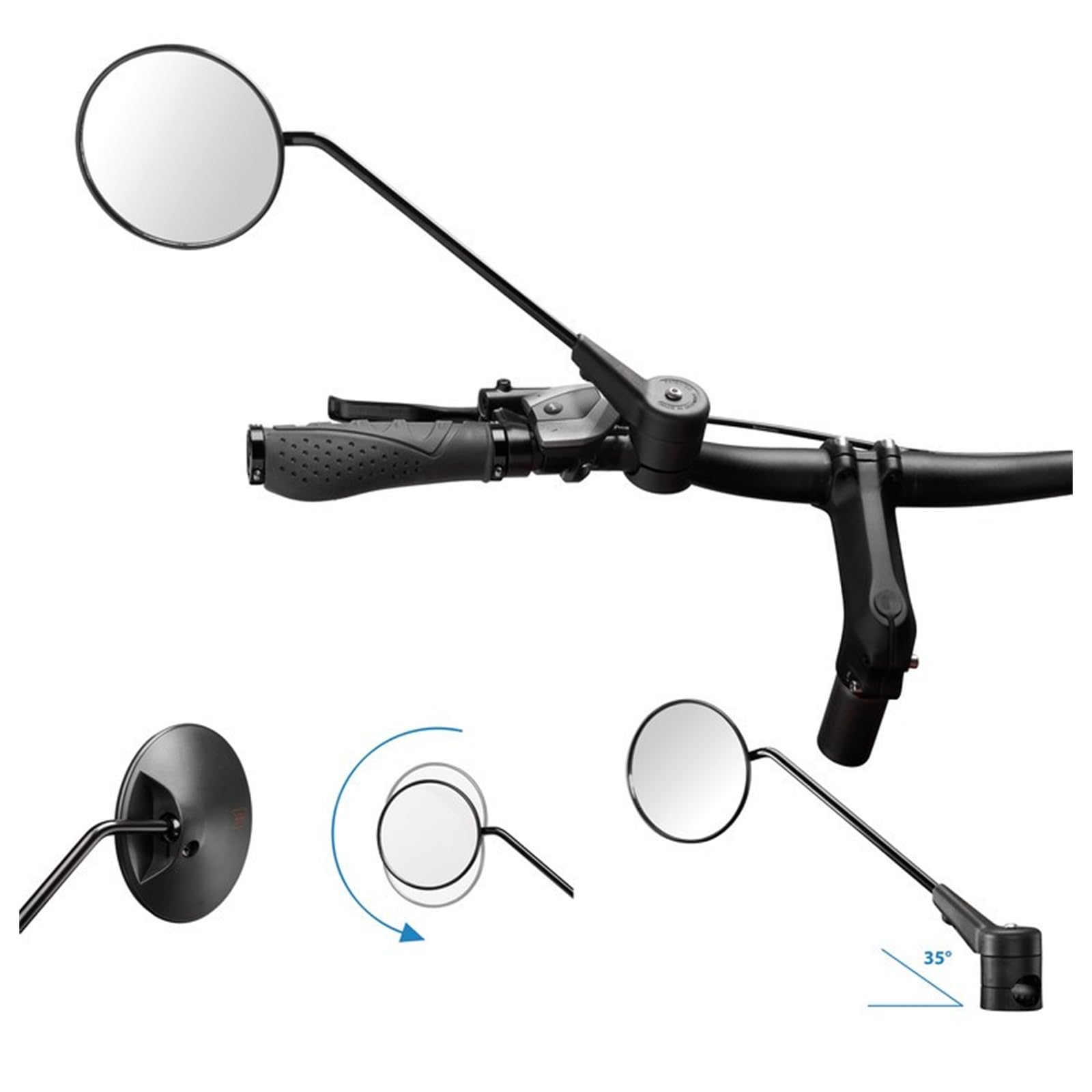 Krampe Specchietto per bicicletta-2321050100 nero taglia unica