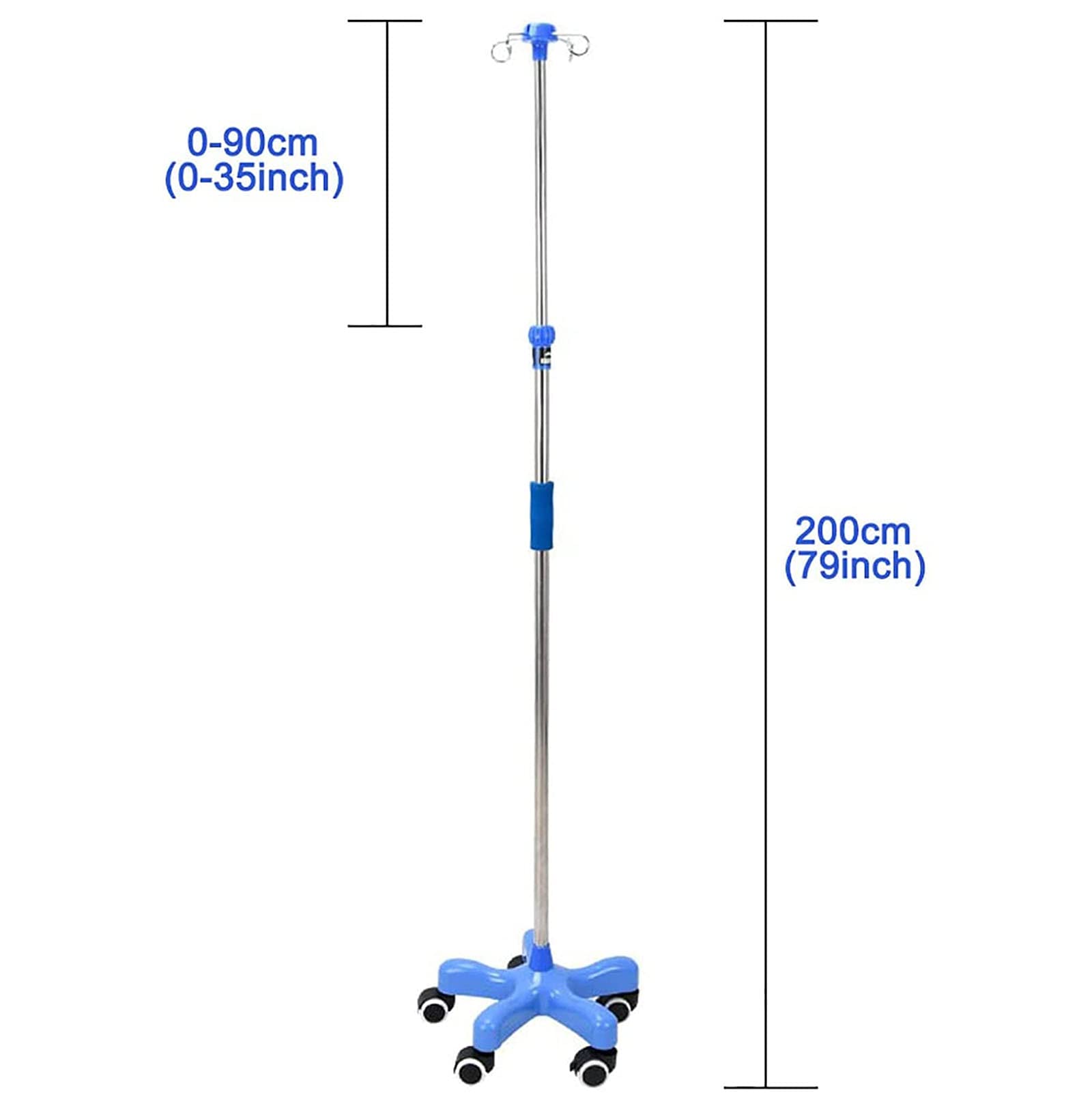 Winter Soporte para suero intravenoso portátil para infusión médica con Ruedas 43~75 Pulgadas Soporte de exhibición de Altura Ajustable - para Hospital, clínica privada y hogar (Size : C)