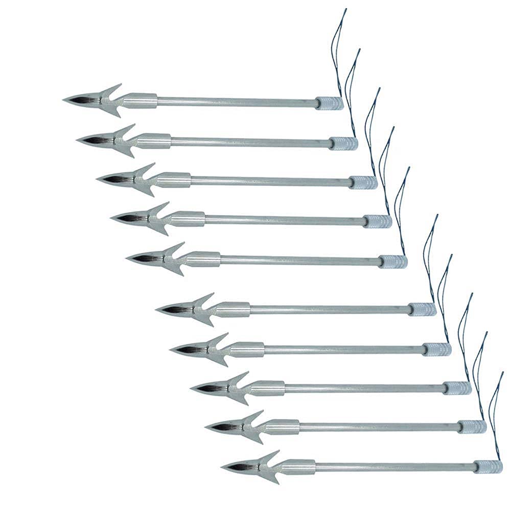 EBILUN 10pc Metal Hunting Shooting Fish Arrowhead Slingshot Catapult Dart Tool