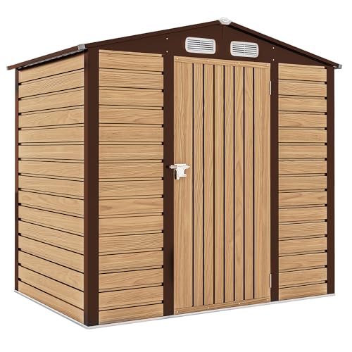 Outsunny Casetta da Giardino 1.9x1.3 m in Acciaio, Capanno Porta