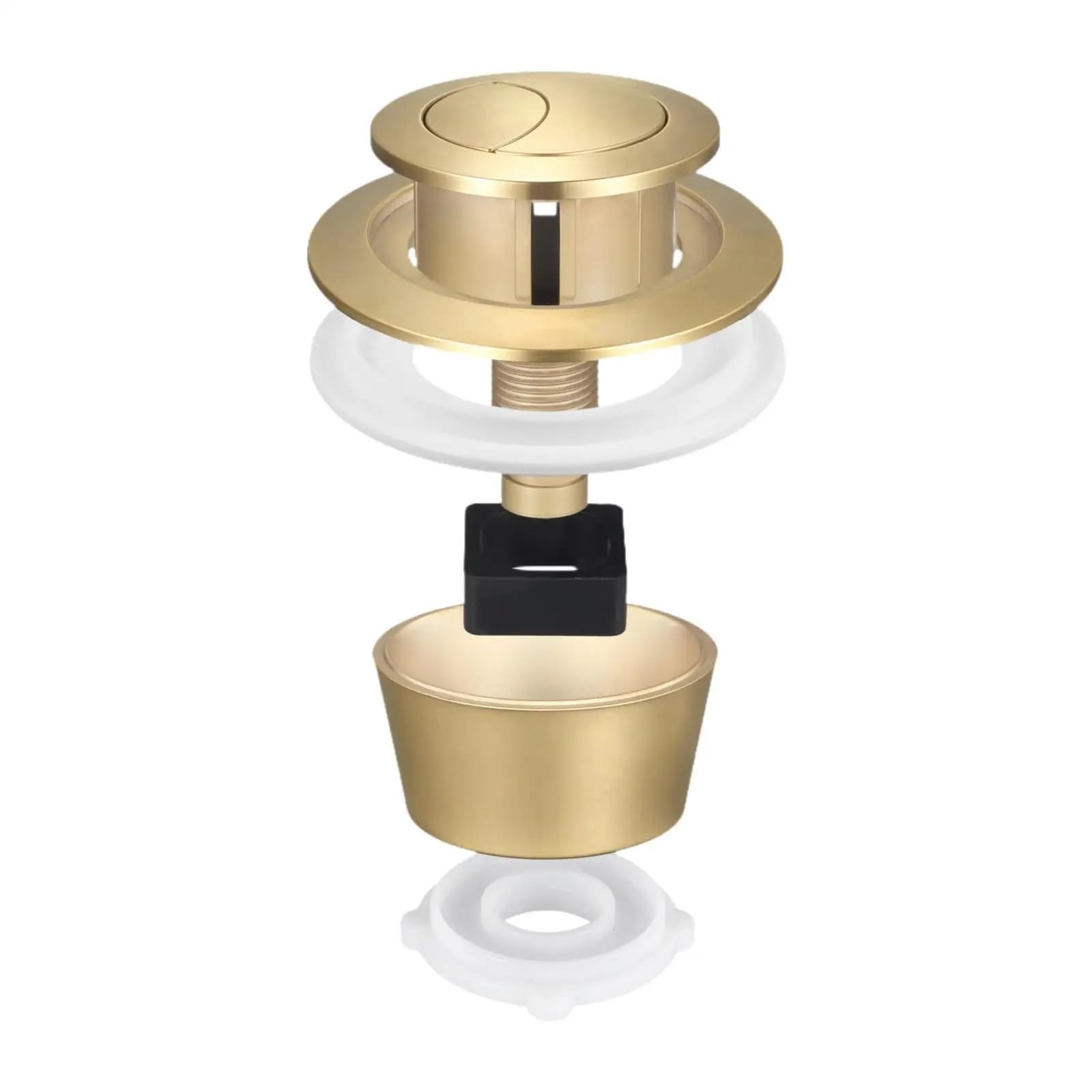 Kxaoxgrc Gold Toilet Push Button Flush Replacement, Toilet Flusher 2Pcs Multicolor Flush S Dual Tank Button Water Saving Bathroom(Gold)