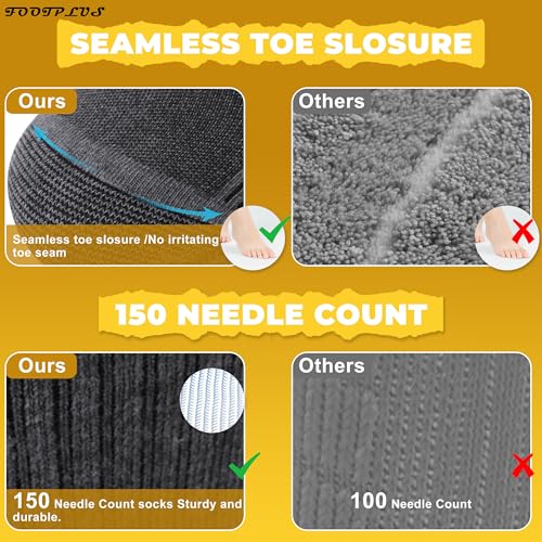 FOOTPLUS Hiking Copper Compression Socks,Unisex Cushioned Sole Arch Support Athletic Crew Running Socks4