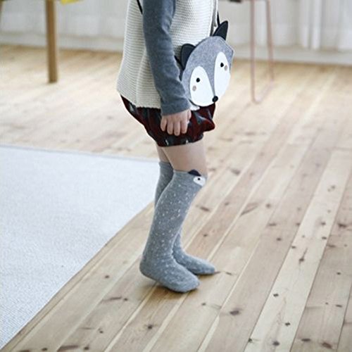 Baby Girls Cute Fox Pattern Soft Cotton Knee High Socks Hosiery2