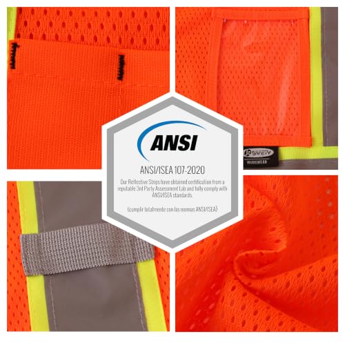 Image of JKSafety Safety Vest for men women Hi Vis Vest with Pockets and Zipper High Visibility Meet ANSI Standard（BX310