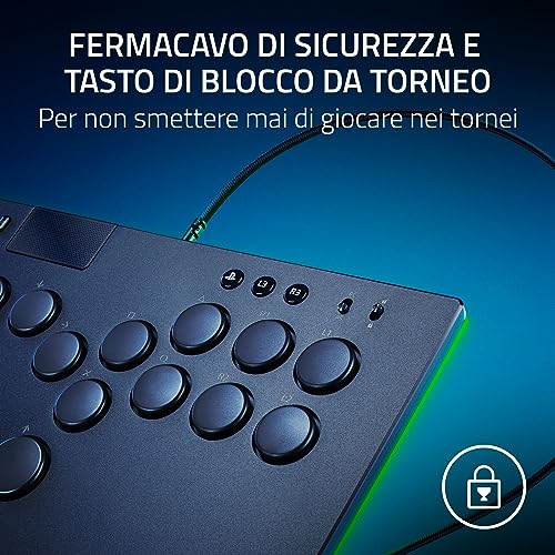 Kitsune - Controller arcade ottico solo tasti per PS5 e PC (Layout preciso dei quattro pulsanti di movimento, Switch ottici a basso profilo lineari ) Nero - Controller - Immagine 4