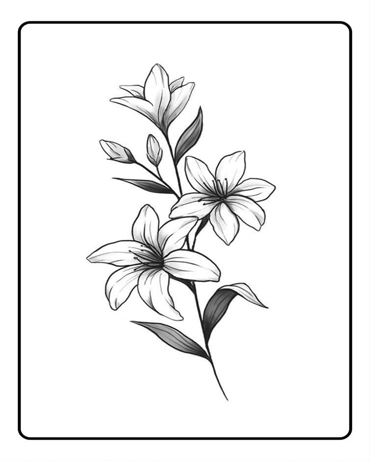 Simply Inked Lily Temporary Tattoo, Designer Temporary Tattoo for All, Size: 2.5 in x 4 in-picture-12