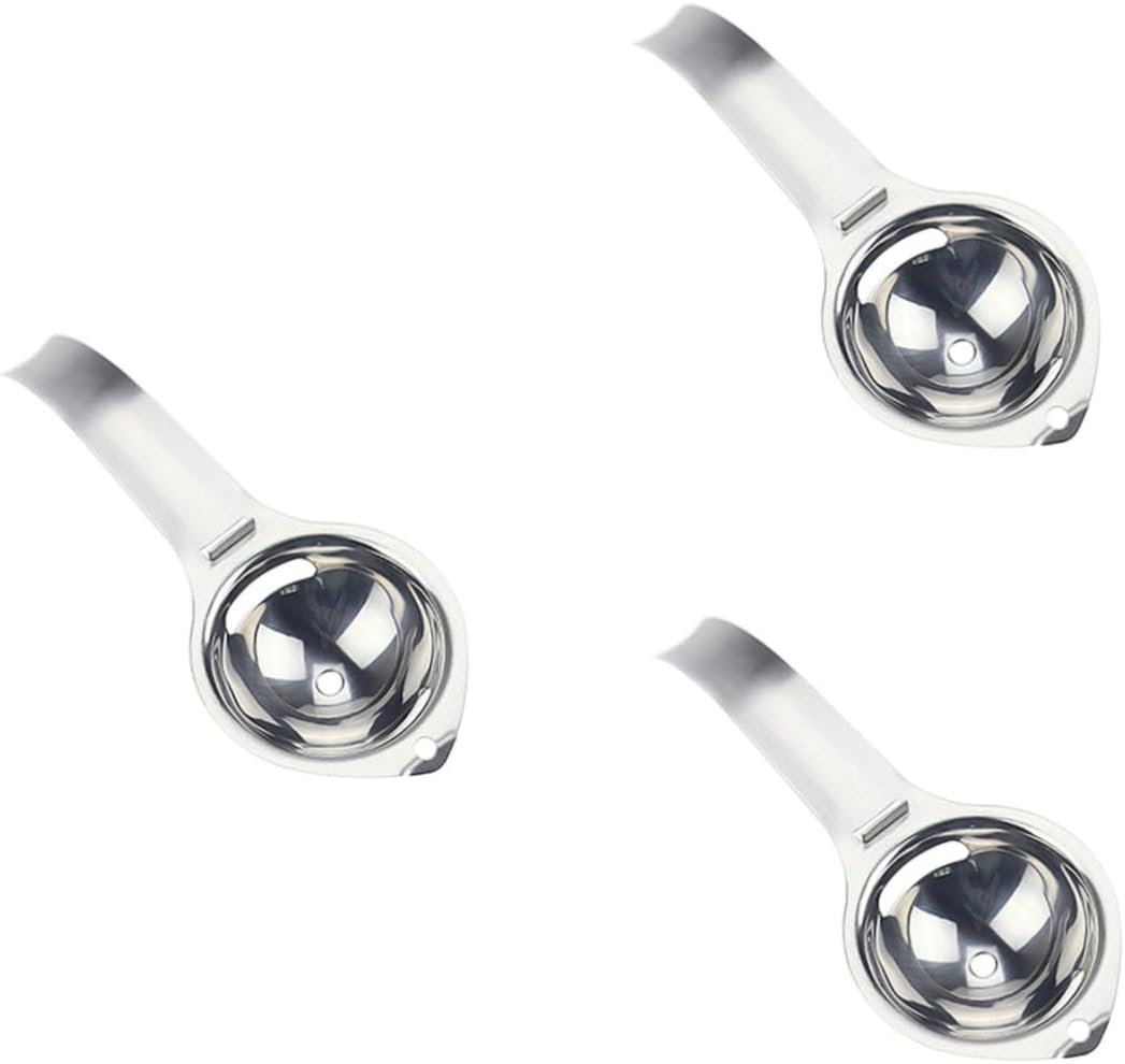 SOLUSTRE 3pcs Stainless Steel Egg Yolk Separator Material Yolk Extractor White Egg Filter for Cooking and Baking Kitchen Tool for Home Chefs and Professionals