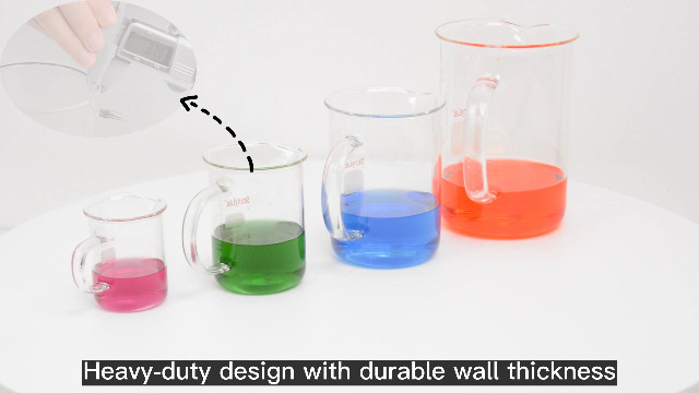 Image of stonylab Glass Beaker with Handle, Borosilicate Glass Graduated Low Form Griffin Beaker with Handle and Pouring Spout, 100 ml