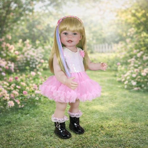 Muñeca Rainbow Dreams Reborn 22" con vestido y accesorios miniatura 6