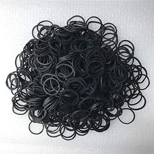 1200 Pcs Black Rubber Bands，Mini Hair Rubber Bands, Rubber Hair Ties, for Kids Hair, Braids Hair, Wedding Hairstyle and More by Aivwis (Diameter 15 mm, Black) - Thumbnail 4